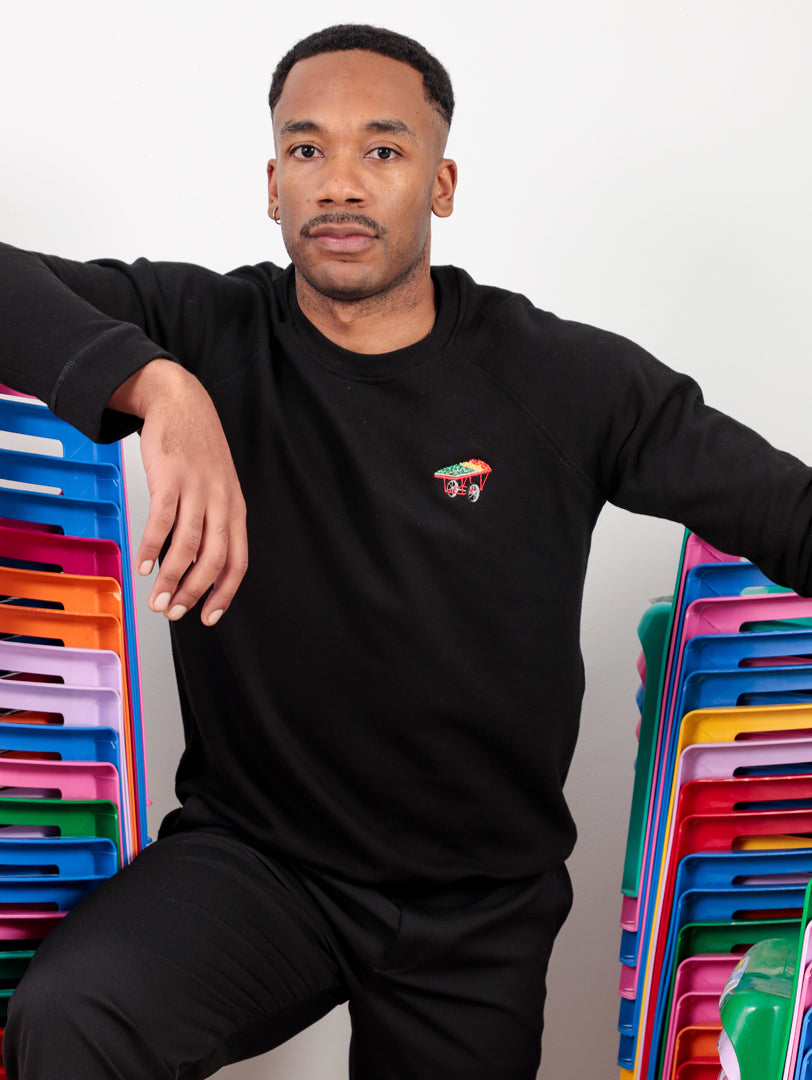 SWEATSHIRT NEGRO 100% ALGODÓN - FRUTA FRESCA